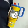 Taza Térmica Nueva con Asa, Portátil para Estudiantes, Acero Inoxidable 316, Gran Capacidad, Alto Valor Estético, Taza con Popote, Taza para Coche