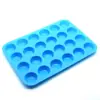 Molde para pastel de silicona al por mayor de 24 piezas, redondo poroso, taza para muffins, bandeja para hornear, molde para taza de huevo, grado alimenticio, resistencia a altas temperaturas