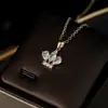Novo Pingente Ouro 18K Zircônia Colar Feminino Verão Alto Padrão Acessível Luxo Nicho Joias Acessórios Exclusivos Transfronteiriços Joias