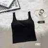 Camiseta sin mangas de tirantes para mujer Verano 2026 Nuevo Estilo Ajuste Delgado con Almohadillas en el Pecho Estilo Deseo Puro Top Corto Exterior