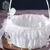Boda Estilo Occidental Boda Lazo de Gama Alta Flor-esparciendo Niña de las Flores de Gama Alta Colgante Novia Fantasía Elegante Cesta de Flores Blanca Pura