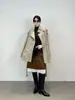 Gabardina adelgazante de estilo francés con un toque de alta gama, adecuada para todos, con cuello de solapa y un diseño de longitud media con cinturón, modelo H090112