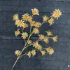 Flores de Nochevieja, Flores Artificiales Doradas, Eucalipto Dorado, Hortensia, Abanico Dorado, Hojas de Ginkgo, Cubo de la Fortuna, Arreglo Floral, Hojas, Flores de Plástico