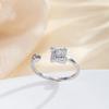 Anillo Cuadrado de Nuevo Diseño para Combinar con Todo para Mujer Circonita Moda Distintivo Dedo Índice Ins Anillo Estilo Lujo Ligero Trendy