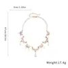 Aretes y Collar de Corazón con Perlas Incrustadas de Diamantes, Estilo Corte Retro, Cadena para Clavícula, Lujo Ligero, Sensación de Alta Gama, Accesorio para el Cuello para Mujer