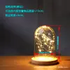 Flor Preservada Tampa de Vidro Transparente à Prova de Poeira Árvore de Fogo Flor Prateada Fio de Luzes LED Base Estatueta Presente Criativo