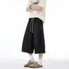 Calça Jeans Média 2025 Verão Nova Marca de Moda Imitação Jeans Tencel Jeans de Alta Qualidade Seda de Gelo Caimento Casual Calça Cropped para Homens
