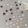 Adesivos de Arte para Unhas de Gatinho Preto Fofo 5D Em relevo Tridimensional Versátil Estampa de Patinha de Gato Fofa Adesivos para Unhas DIY Modelo Hg
