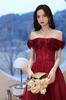Vestido de Um Ombro Cor de Torrada para Noiva 2026 Novo Vermelho Casamento Noivado Vestido de Festa Elegante de Alta Qualidade Longo