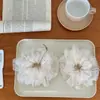 Accesorio para el Cabello de Malla Ins de Encaje con Puntos Estilo Coreano, Goma para el Cabello Scrunchie Francesa de Alta Gama, Accesorio Suave para el Cabello de Malla de Encaje