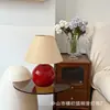 Lâmpada ambiente vintage estilo francês, lâmpada de cabeceira de quarto minimalista japonesa designer de castanha fofa, luminária de mesa vermelha, luz noturna