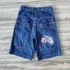 Nueva Marca de Moda de Estilo Americano JNCO Street Hip Hop Shorts de Mezclilla para Hombre Moda Casual Versátil Shorts de Mezclilla