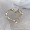 Pasador de Perlas para Mujer Clip de Lazo Estilo Coreano Pinza de Tiburón para la Parte Trasera de la Cabeza Accesorios Metálicos Grandes y Simples para el Cabello