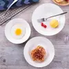 Prato de Cerâmica Branco Puro Atacado Prato para Comida Ocidental Prato para Massas Prato para Café da Manhã Prato Chapéu de Palha Prato Redondo para Sopa de Restaurante Prato Fundo Prato para Frutas