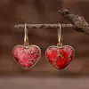 Pendientes colgantes de piedra emperador de colores de moda en Amazon, forma de gota, para mujer, temperamento bohemio, pendientes multicolor