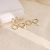 Conjunto de tres piezas de pendientes de moda para damas con forma de círculo simple de perla de imitación de estilo transfronterizo europeo y americano con baño de oro auténtico de latón