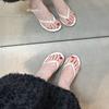 Sandálias de Salto Alto, Chinelos de Salto Grosso de Nicho, Pantufas Estilo Faculdade para Mulheres, Roupas de Verão para Usar por Cima, Bico Fino Vermelho