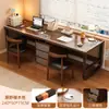 Escritorio doble para computadora, escritorio largo, escritorio de oficina simple para dormitorio, estación de trabajo, escritorio para estudiante para uso doméstico, escritorio de escritura