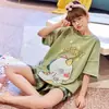 [Conjunto de Fada de Manga Curta] Verão Regata Solto Casual Feminino Plus Size Shorts Pijama Transfronteiriço Roupa de Casa