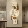 Pinturas decorativas de entrada e sala de estar transfronteiriças, luzes LED, parede de fundo de sofá vertical, novo estilo chinês, de alta qualidade, arte de parede criativa