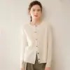 Nuevo Suéter Cardigan de Cachemira para Mujer Otoño 2026, Suéter Corto de Punto Simple con Cuello Redondo Adelgazante