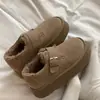 Sapatos de inverno de algodão femininos, forrados com fleece, estilo Birkenstock, nova coleção 2026, de calçar fácil, fofos, com sola grossa, botas de neve e sapatos casuais