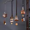 Madeira de nogueira criativa incrustada com pingentes de cachorro em formato de lingote esculpido, um pingente de chaveiro, um acessório de bolsa, um artesanato em madeira, fofo e divertido