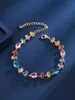 Nuevo Pulsera Colorida de Moda con Circonita Dopamina, Venta Caliente Transfronteriza, Lujo Ligero, Gama Alta, Elegante, de Nicho, Joyería Versátil