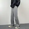 Nuevos Jeans Negros de Alta Calle Americanos para Hombre 2026, Pantalones Anchos Rectos Holgados, Pantalones Largos de Marca de Moda de Nueve Puntos