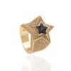 Anillo de estrella de circón incrustado de hip hop europeo y americano para hombre, anillo de estrella de cinco puntas de zafiro, accesorios de moda StarRing