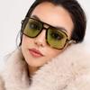 Gafas de sol vintage 2025 con montura grande y doble haz en forma de T, nuevas gafas de sol estilo aviador de red roja con interior de red roja para mujer