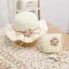 Sombreros para Niños, Sombreros de Pescador de Verano para Mujer, Sombreros de Paja, Juego de Dos Piezas, Elegantes y Lindos, Sombreros de Sol con Protección Solar de Flores