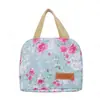 Bolsa Térmica Oxford Impermeável Espessa, Bolsa Pequena de Tecido Floral tipo Sacola, Bolsa Pequena de Mão, Lancheira, Bolsa Casual Feminina com Isolamento para Arroz