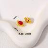 Anillo antiguo de cuenta de oro incrustado con cinabrio rojo del sur pulsera de cuentas hecha a mano para bricolaje con cuentas con agujero pasante accesorios