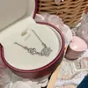Collar Doble Rosa Diamantado Estilo Nuevo Chino Camelia Anillo Pulsera Estilo Old Money para Mujer Nuevo Lujo Estilo Fragante