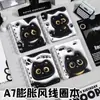 A7 Cuaderno de Bobina Gato Negro Dibujo Animado Lindo Pequeño Cuaderno de Aspecto Elegante Mini Gato Cuaderno Portátil Diario de Notas