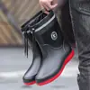 Botas de chuva 39-48 tamanho médio simples à prova d'água com cordão tamanho extra grande masculinas e femininas médias quentes à prova d'água com forro de fleece removíveis antiderrapantes botas femininas