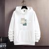 Sudadera con capucha gruesa de talla grande para hombre, chaqueta holgada y adelgazante de gran tamaño con forro polar, top de estudiante