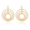 Pendientes de Círculo de Moda Europea y Americana Nuevo Estilo de Celebridad de Internet Pendientes Largos Geométricos Exagerados Distintivos Pendientes de Círculo Concentrado
