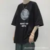 Camiseta de Manga Corta Talla Grande para Hombre 2025 Verano Nueva Camiseta de Manga Tres Cuartos para Niños, Versátil Estilo Hong Kong Moderna Camiseta de Manga Media para Hombre