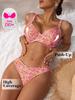 Traje de baño bikini estampado europeo y americano nuevo transfronterizo 2025 para mujer, bikini sexy de playa junto al mar, traje de baño dividido