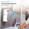 Dispensador Automático de Jabón Espumoso, 13oz/350ml Blanco Dispensador de Jabón de Manos Espumoso sin Contacto con 3 Niveles de Espuma Montaje en Pared y Diseño de Encimera Recargable Tipo-C para Cocina Baño