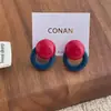 Pendientes de Resina con Bloques de Color, Diseño Minimalista Personalizado Estilo Coreano para Mujer, Pendientes de Aro Redondos Geométricos Elegantes y Lujosos
