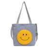 2023 nueva bolsa de lona para mujer estilo coreano moderna bolso tote para mujer linda carita sonriente estudiante clase tutorial cruzada individual