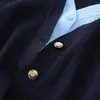 Suéter de Punto Bloque de Color Falso Dos Piezas Estilo Chanel para Mujer, Nuevo Modelo Otoño/Invierno 2026, Cuello Solapa, Manga Larga, Top Capa de Alta Gama
