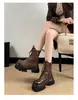 2026 Moda Nuevo Estilo Británico Dr. Botas Martens para Personas Bajas Botas de Suela Gruesa que Aumentan la Altura Botas Cortas de Estilo Callejero Otoño Invierno para Mujer