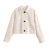 Para Exportação Transfronteiriça Atacado de Roupas Femininas Roupas de Verão Aliexpress Novo Estilo Europeu e Americano Jaqueta Casual Curta de Linho com Lapela