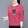 Comércio exterior transfronteiriço último lote de comércio exterior marca grande moda para mães roupas femininas plus size para meia-idade e idosos manga de três quartos solta manga média camiseta feminina