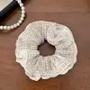 Goma para el pelo de cuadros estilo coreano universitario con encaje para mujer, Diadema de moño de alta gama, Accesorio versátil para el cabello