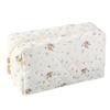 Bolsa de Cosméticos Floral Grande Capacidade Flor Fofa Ins Viagem Armazenamento Portátil Acolchoada Algodão Laço Necessaire